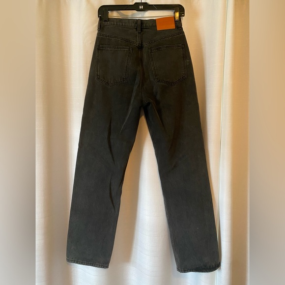 Princess Polly Holly Asymmetric Straight Leg Jean Black Denim - Picture 8 of 10